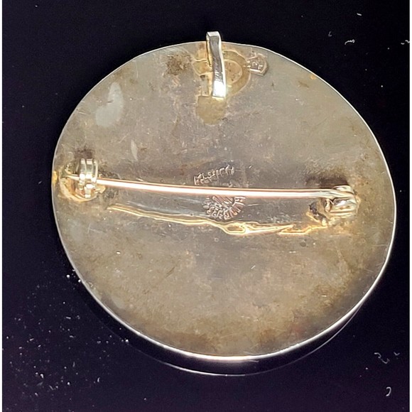 Sterling Silver Abalone Brooch Pendant Signed ADC  Mexico Vintage VGC! - Picture 3 of 9